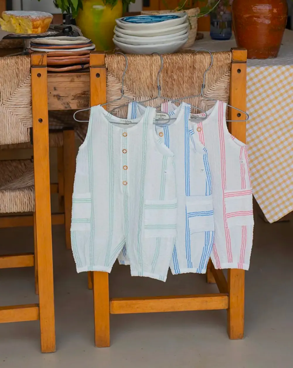Soor Ploom - Sundae Gingham Organic Cotton Gathered T-shirt - Ice